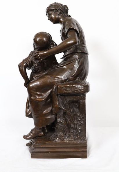null GROUPE EN BRONZE "LA GRANDE SOEUR" DE AUGUSTE MOREAU (1834-1917)

En bronze...