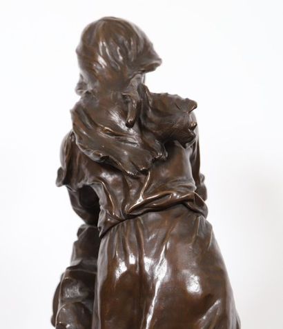 null BRONZE "JEUNE FEMME AU TAMBOURIN" DE EUGENE MARIOTON (1854-1933)

En bronze...