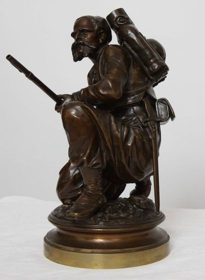 null BRONZE "LE ZOUAVE ACCROUPI" DE CHARLES ANFRIE (1833-1905)

En bronze patiné,...