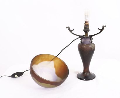 null PETITE LAMPE "AU PAYSAGE MONTAGNEUX ET A LA CASCADE" DE EMILE GALLE (1846-1904)

En...