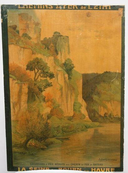 null PIECE ENCADREE "CHEMIN DE FER DE L'ETAT" "LA SEINE DE ROUEN AU HAVRE"

Affiche...