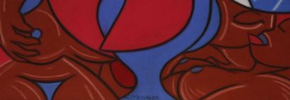 null PASTEL "COUPLES AU COQ" DE LAURENT MESSAGER (1966)

Pastel sur toile, signé...