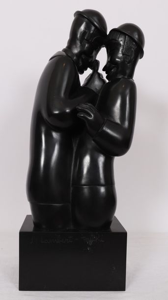 null BRONZE "COUPLE DIT CONFIDENCE" DE JEAN LAMBERT-RUCKI (1888-1967)
Bronze à patine...