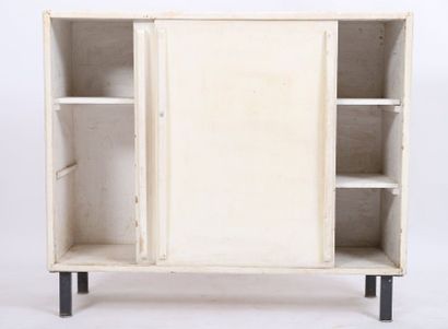 null MEUBLE D'APPUI EN BOIS LAQUE 1960 DANS L'ESPRIT DE LE CORBUSIER (1887-1965)

En...