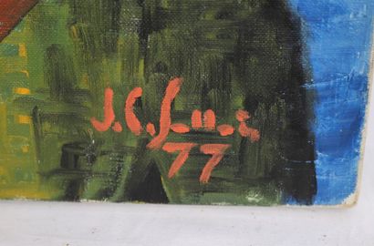 null TABLEAU "CLOWN AU CHAPEAU NOIR" 1977

Huile sur toile, portant une signature...