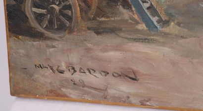 null TABLEAU "CAMPEMENT DE ROULOTTES" 1929 DE MARC BARDON

Huile sur toile, signée...
