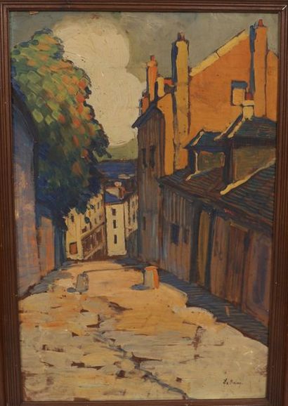 null TABLEAU "MONTMARTRE LA RUE DU MONT CENIS" 1918 DE Pierre DE BELAY (1890-1947)

Huile...