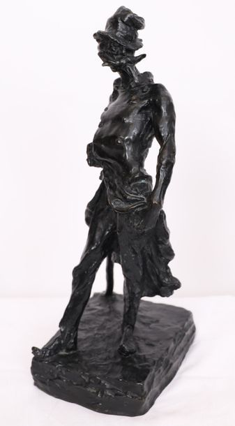 null BRONZE "RATAPOIL" DE Honoré DAUMIER (1808-1879)

En bronze à patine noire brillante,...