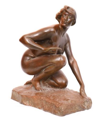 null BRONZE "FEMME ACCROUPIE" DE Félix CHARPENTIER (1858-1924)

Bronzeà patine marron,...