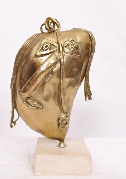 null BRONZE DORE "MADAME PICASSO" DE Jean D'HAU (XX-XXIè)

En bronze doré reposant...
