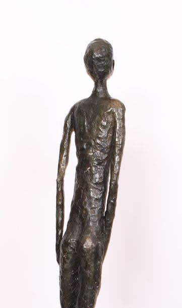 null BRONZE "HOMME DEBOUT" DE jean D'HAU (XIX-XXIè)

En bronze patiné, repoant sur...