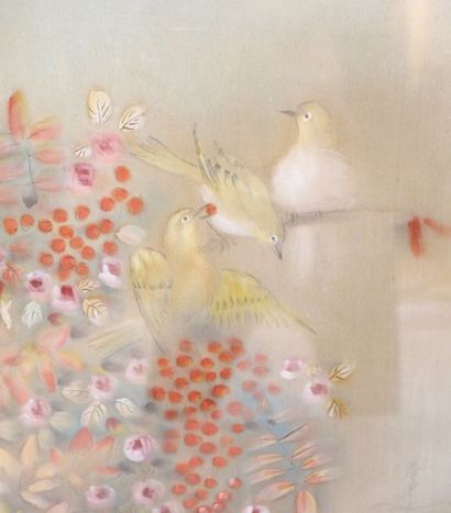 null PAIRE DE PEINTURES SUR SOIE "OISEAUX BRANCHES" DE Shunko DESHIMA (XX)

Crayon...