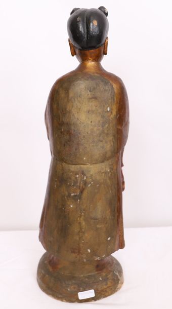 null POLYCHROME WOODEN STATUE "CHINA XIXè

Made of gilded and lacquered wood resting...