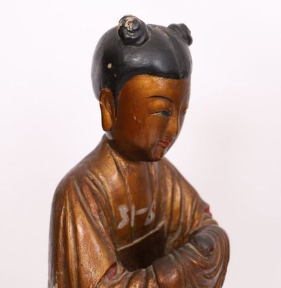 null POLYCHROME WOODEN STATUE "CHINA XIXè

Made of gilded and lacquered wood resting...