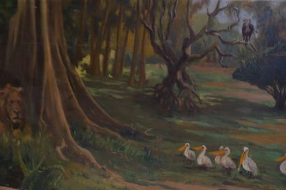 null TABLE "AFRICAN LANDSCAPE" by Roger BAUDRY (XXth)

Oil on isorel signed "Paul...