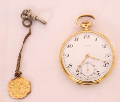 null POCKET WATCH, IN YELLOW GOLD "RECORD".

In yellow gold, with enamelled dial,...