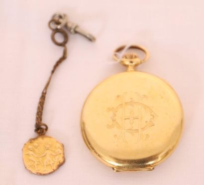null POCKET WATCH, IN YELLOW GOLD "RECORD".

In yellow gold, with enamelled dial,...
