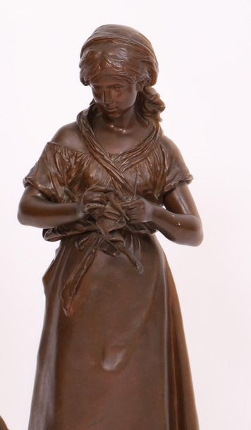 null BRONZE "JEUNE FERMIERE AU DINDON" by Auguste MOREAU (1834-1917)

In patinated...