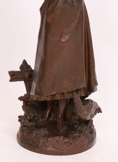 null BRONZE "JEUNE FERMIERE AU DINDON" by Auguste MOREAU (1834-1917)

In patinated...