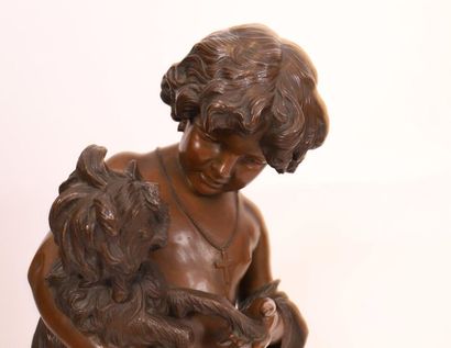 null BRONZE "CHILDREN WITH DOGS, A DOLL AT HIS FEET" by Francesco BARZAGHI (1839-1892)

Very...