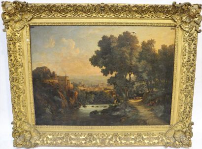 null VERY NICE AND MONUMENTAL TABLE "LANDSCAPE ANIME A ANNONAY" by Jacques H. VAN...