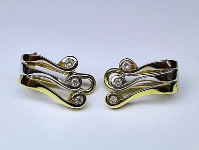 Pair of ear clips 3 gold set with fine quality...
