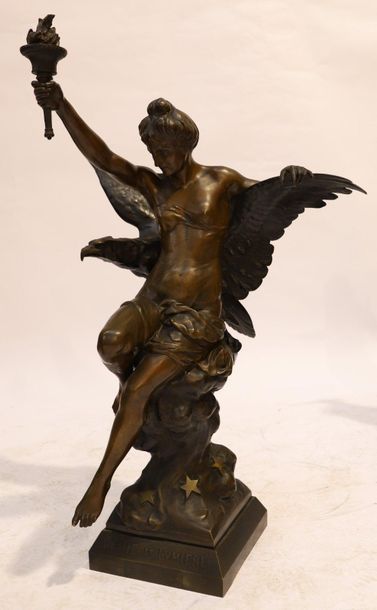 null BRONZE "GENIE ET LUMIERE D'Emile Louis PICAULT (1833-1915)

Very large and beautiful...