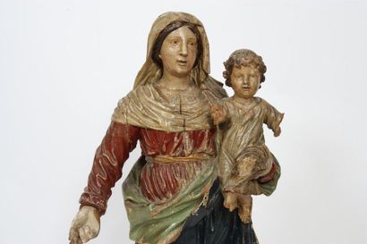 null IMPORTANT GROUPE EN BOIS SCULPTE "VIERGE A L'ENFANT"

En bois polychrome.

Flandres,époque...