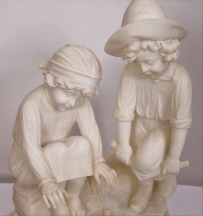 null SCULPTURE "TWO KIDS OR THE FIRE" BY A. CYPRIAN

VERY NICE GROUP in white marble,...