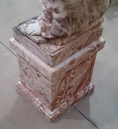 null 
FOUR EXCEPTIONAL AND MONUMENTAL POLYCHROME MARBLE STATUS representing the allegories...