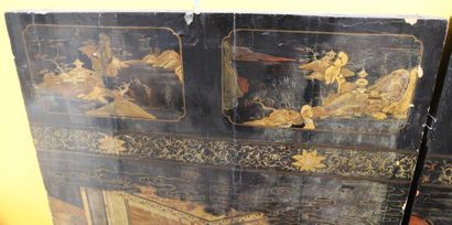 null VERY RARE AND IMPORTANT CHINESE LACQUER SCREEN

Composed of three panels with...