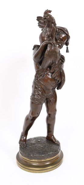 null IMPORTANT BRONZE "JEUNE GARCON TENANT UN COQ" by Paul DUBOIS (1829-1905)

Bronze...