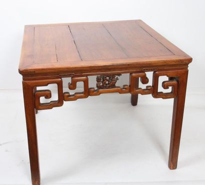 null EXOTIC NATURAL WOODEN TABLE OF VERY BEAUTIFUL QUALITY, with square top, with...