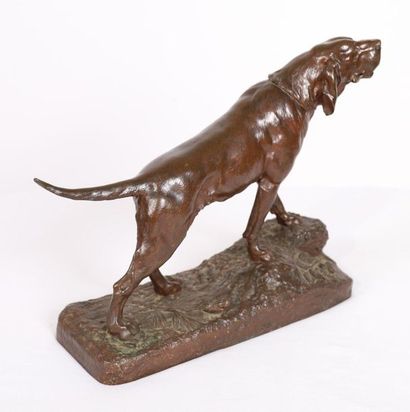 null Léon BUREAU (1866-1906)

"Chien de meute de chasse aboyant"

Bronze à belle...