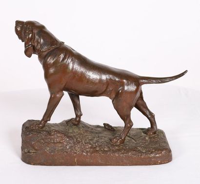 null Léon BUREAU (1866-1906)

"Barking hound hound of the hunt."

Bronze with a beautiful...
