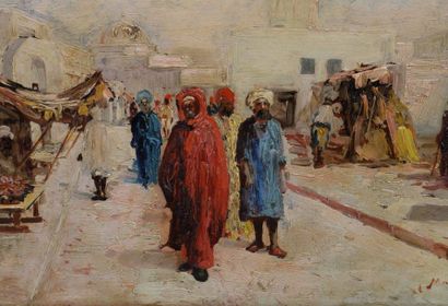 null ORIENTALIST TABLE "SCENE OF ANIME STREET IN ALGERIA" by Vincent MANAGO (1880-1936)

Nice...