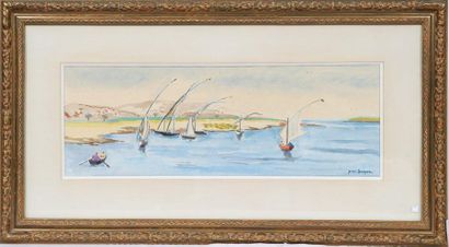 null DESSIN "NAVIGATION AU BORD DU NIL" DE Yves BRAYER (1907-1990)

Crayon et aquarelle...