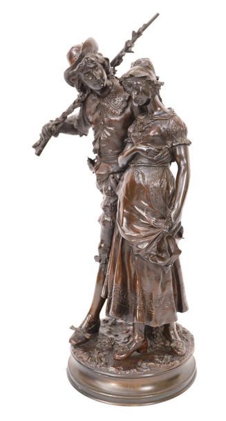 null IMPORTANT AND PRETTY BRONZE "LE GALANT CHASSEUR" by Adrien Etienne GAUDEZ (1845-1902)

Bronze...