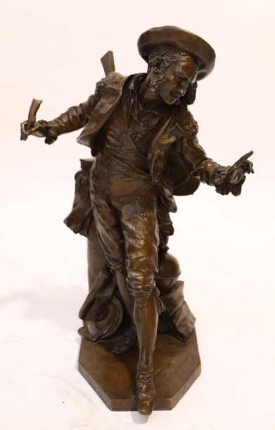 null TRES RARE SCULPTURE EN BRONZE REPRESENTANT "FIGARO" DE Jean-Baptiste CARPEAUX...