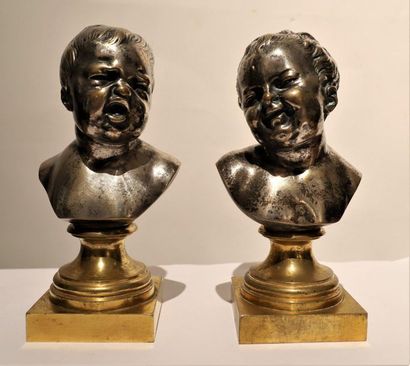 null BUST SCULPTURES OF "JEAN QUI RIT" AND "JEAN QUI PLEURE" AFTER HOUDON

Beautiful...