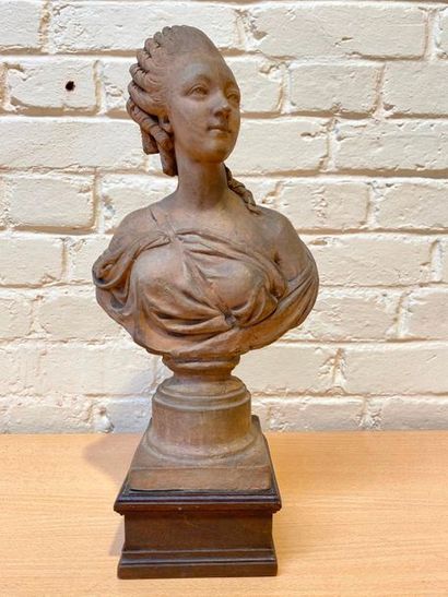 null VERY NICE EARTH BUST OF "JEANNE BECU, COMTESSE DU BARRY" BY Auguste PAJOU (1730-1809)

Patinated...