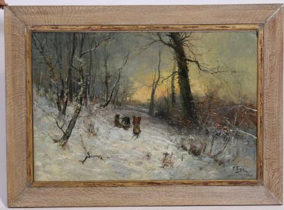 null VERY LARGE AND VERY BEAUTIFUL "SNOW LANDSCAPE" TABLE - 19th century HOLLAND...