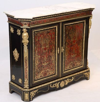 null NAPOLEON III "BOULLE" SEATING FURNITURE IN THE SPIRIT OF GIROUX

In blackened...