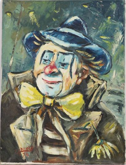 null PAINTING "CLOWN WITH BLUE HAT" 1974 BY ZANCOLO

Oil on canvas, signed and dated...