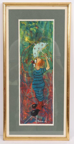 null GOUACHE "EQUILIBRIST CLOWN" BY CH. BRAUN

Gouache on paper, signed, framed under...