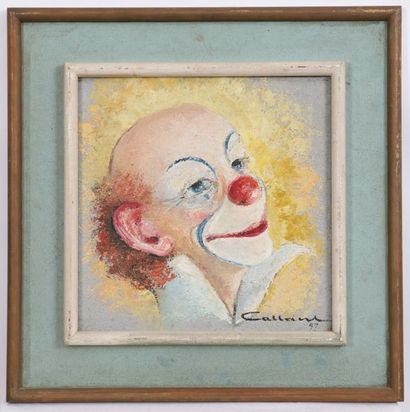 null PAINTING "CLOWN DREAMER" 1957

Oil on chipboard panel, signed and dated "Callan......