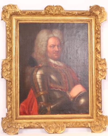 null TABLEAU "PORTRAIT EN BUSTE D'HOMME EN CUIRASSE" ECOLE XVIIIè

Huile sur toile,...