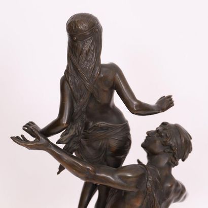 null GROUPE EN BRONZE "COUPLE A L'ANTIQUE" DE Edouard DROUOT (1859-1945) 

En bronze...