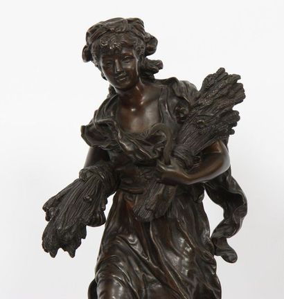 null BRONZE "LA JEUNE GLANEUSE" DE Hippolyte MOREAU (1832-1927)

En bronze patiné,...
