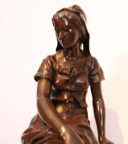 null BRONZE « JEUNE FEMME A LA CRUCHE RENVERSEE » DE Eugène-Antoine AIZELIN (1821-1902)

Bronze...